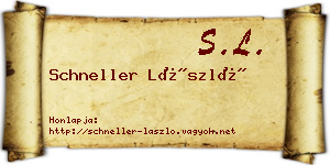 Schneller László névjegykártya